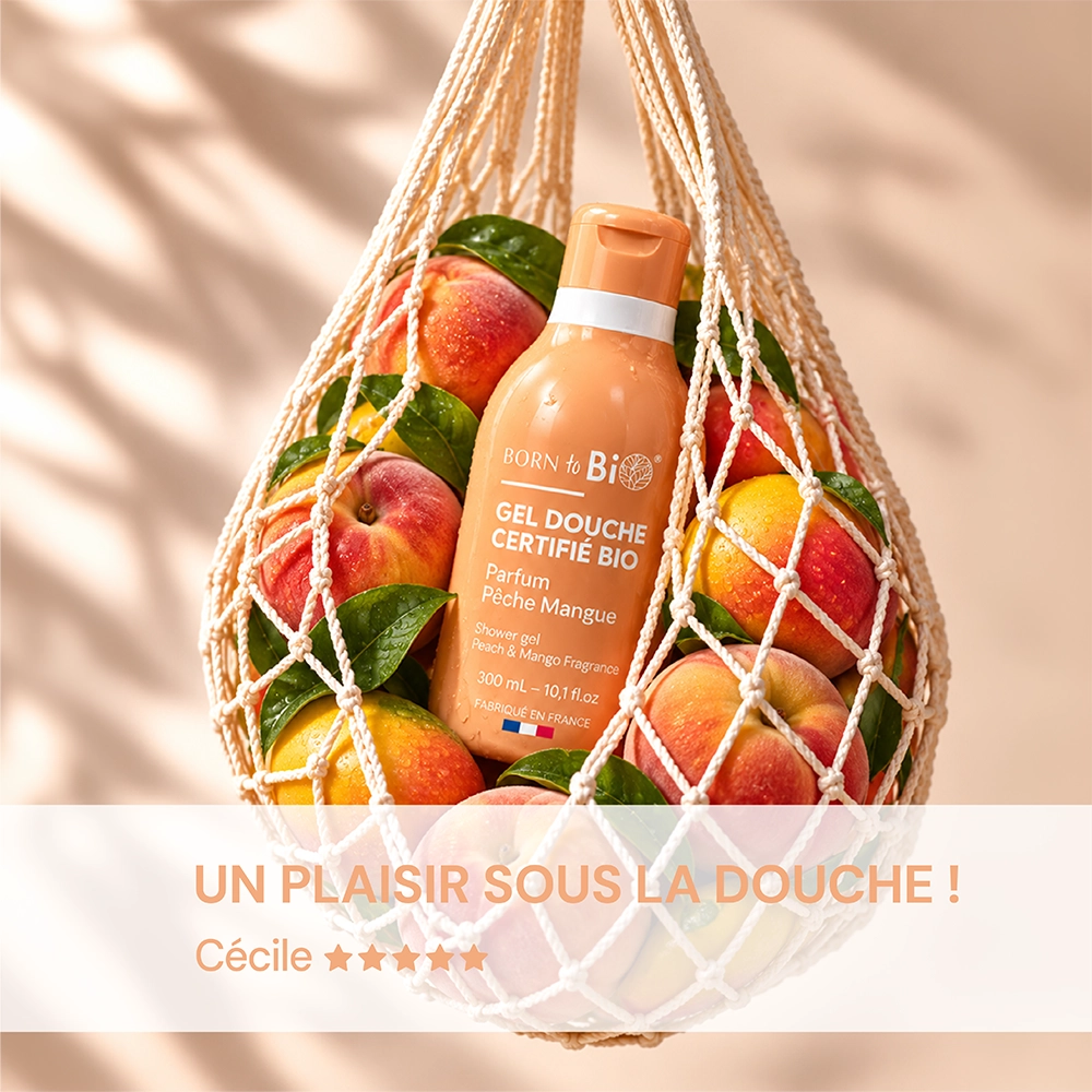 Gel douche certifié bio - Pêche & Mangue - 300 mL