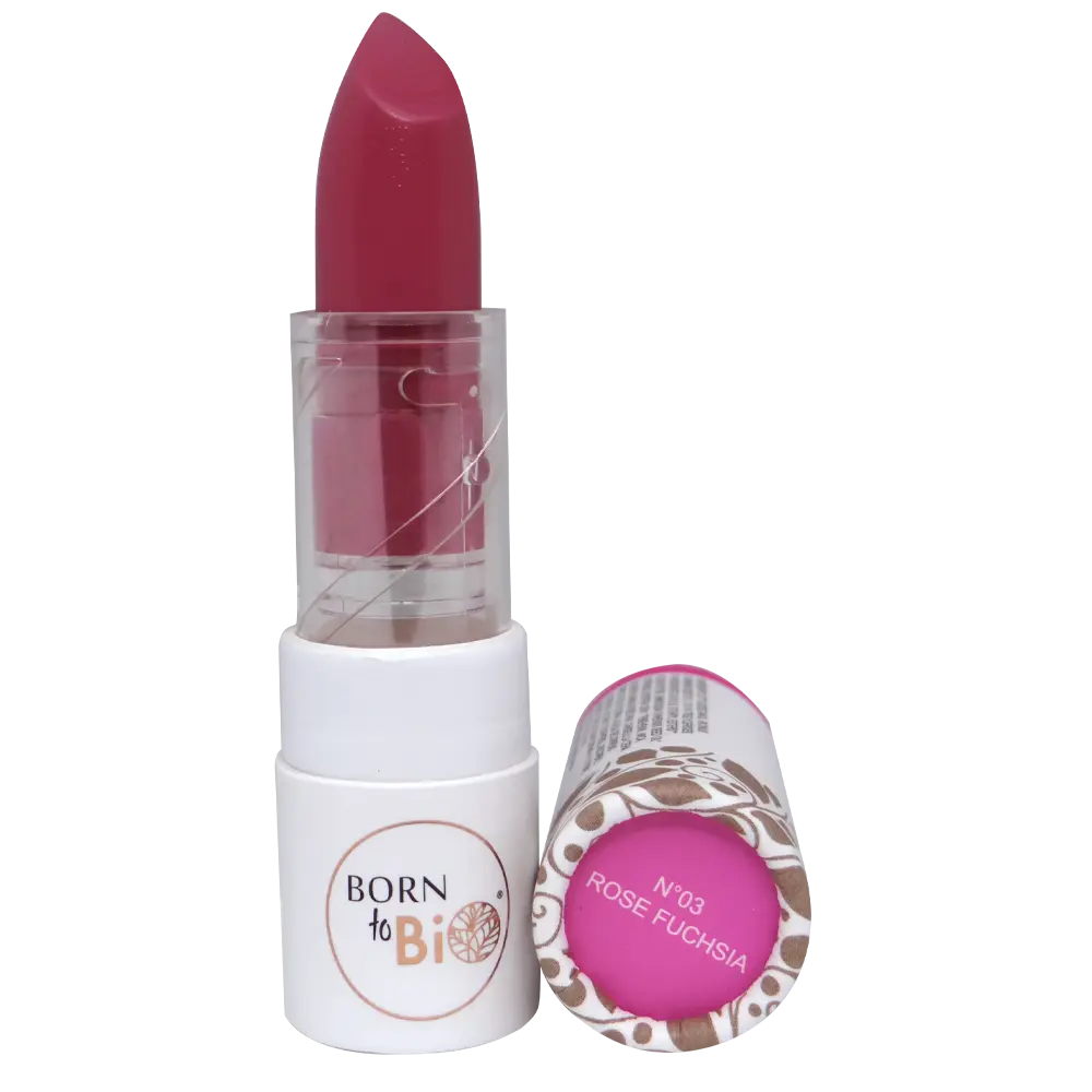 Organic glossy lipstick - #3 Fuchsia Pink