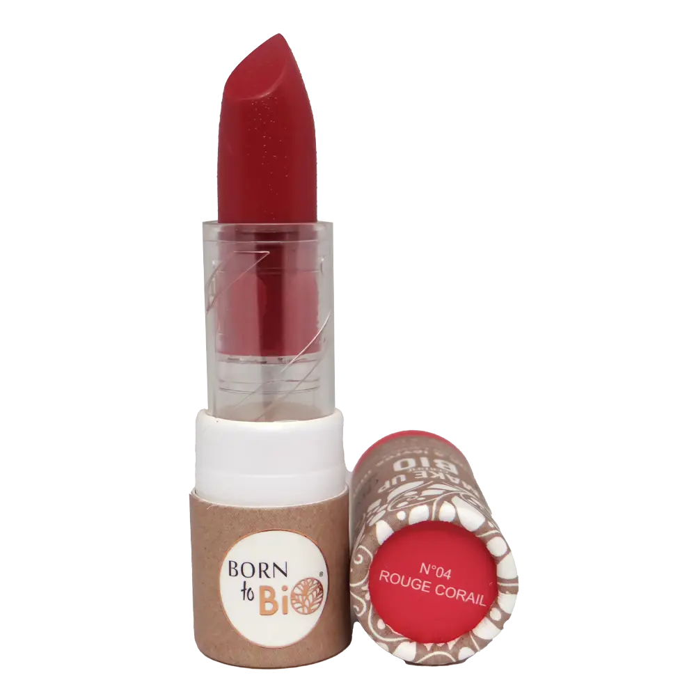 Organic matte lipstick - #4 Coral Red