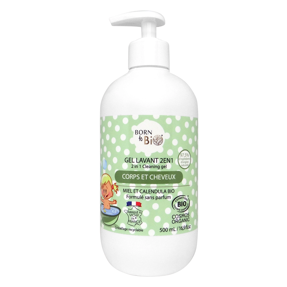 Gel lavant certifié biologique corps et cheveux pour bébé - 500 mL
