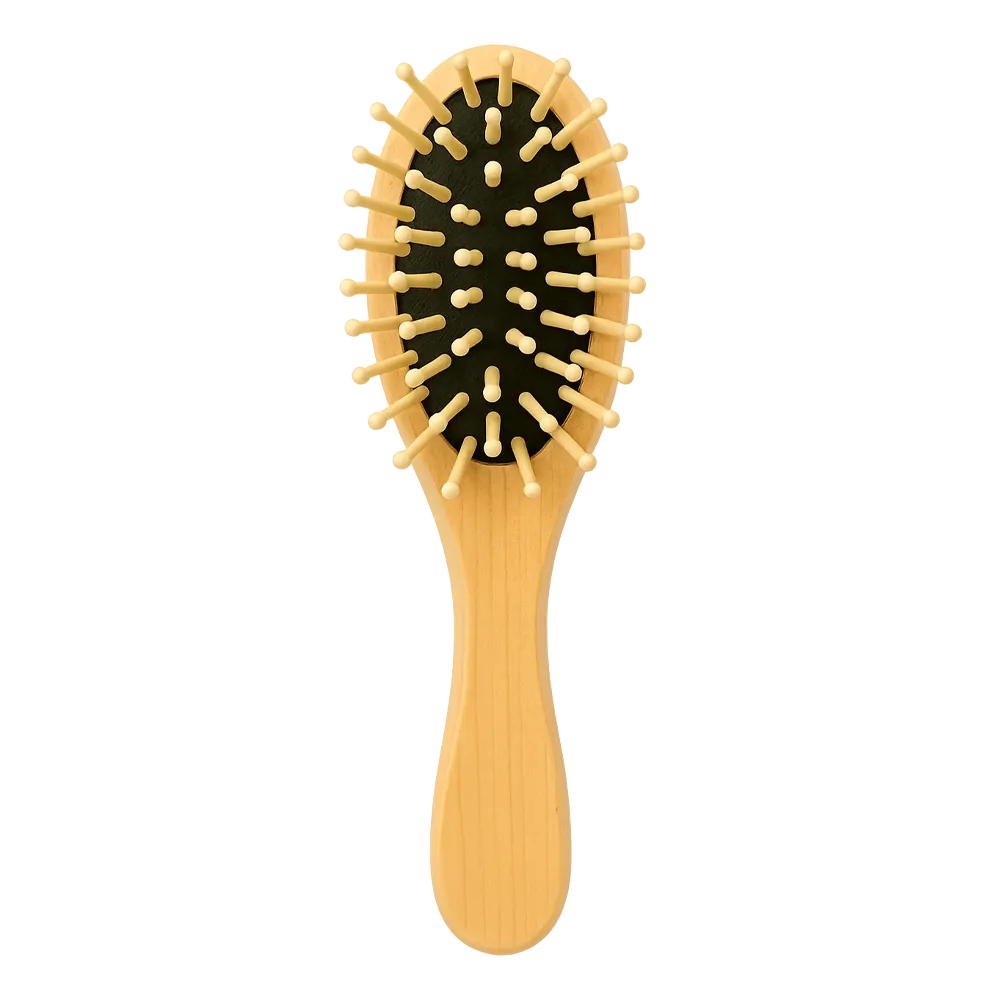 Brosse de sac bois de lotus picots bambou 17 cm