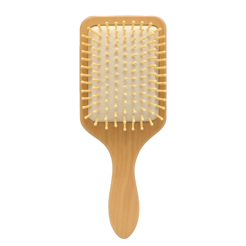 Lotus wood brush with white bamboo bristles 22cm