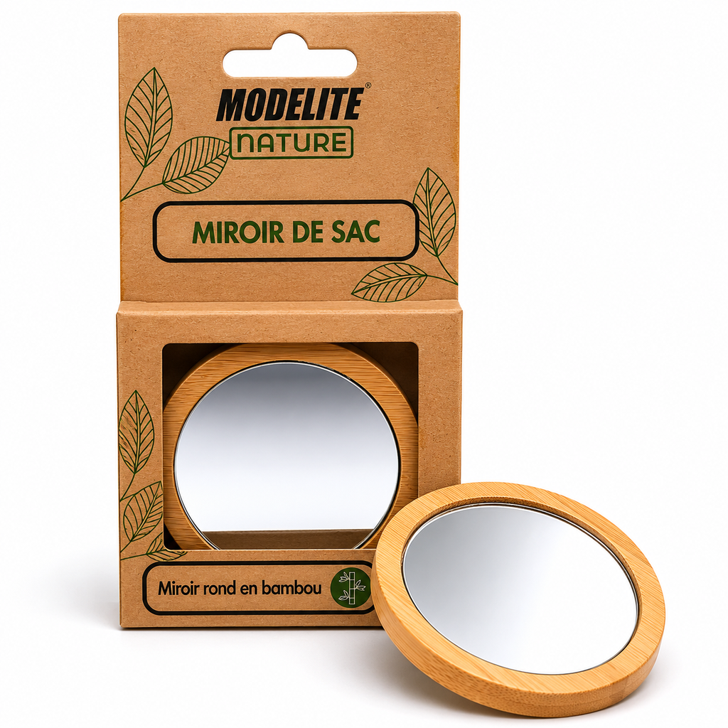 Bamboo handle mirror