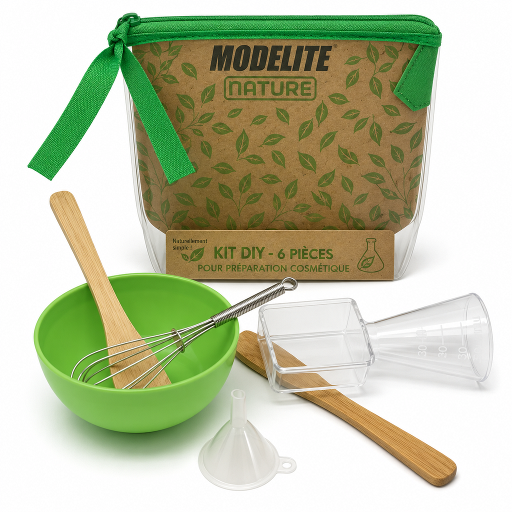 DIY kit x6 pieces: bowl + funnel + spatula + whisk + measuring cup + wooden spoon