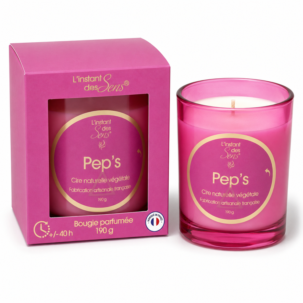 Bougie cire de soja 100% naturelle - Pep's - 190g