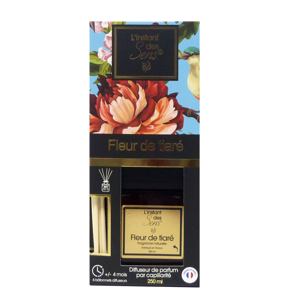 Diffuseur de parfum capillarité 250 mL - Fleur de Tiaré