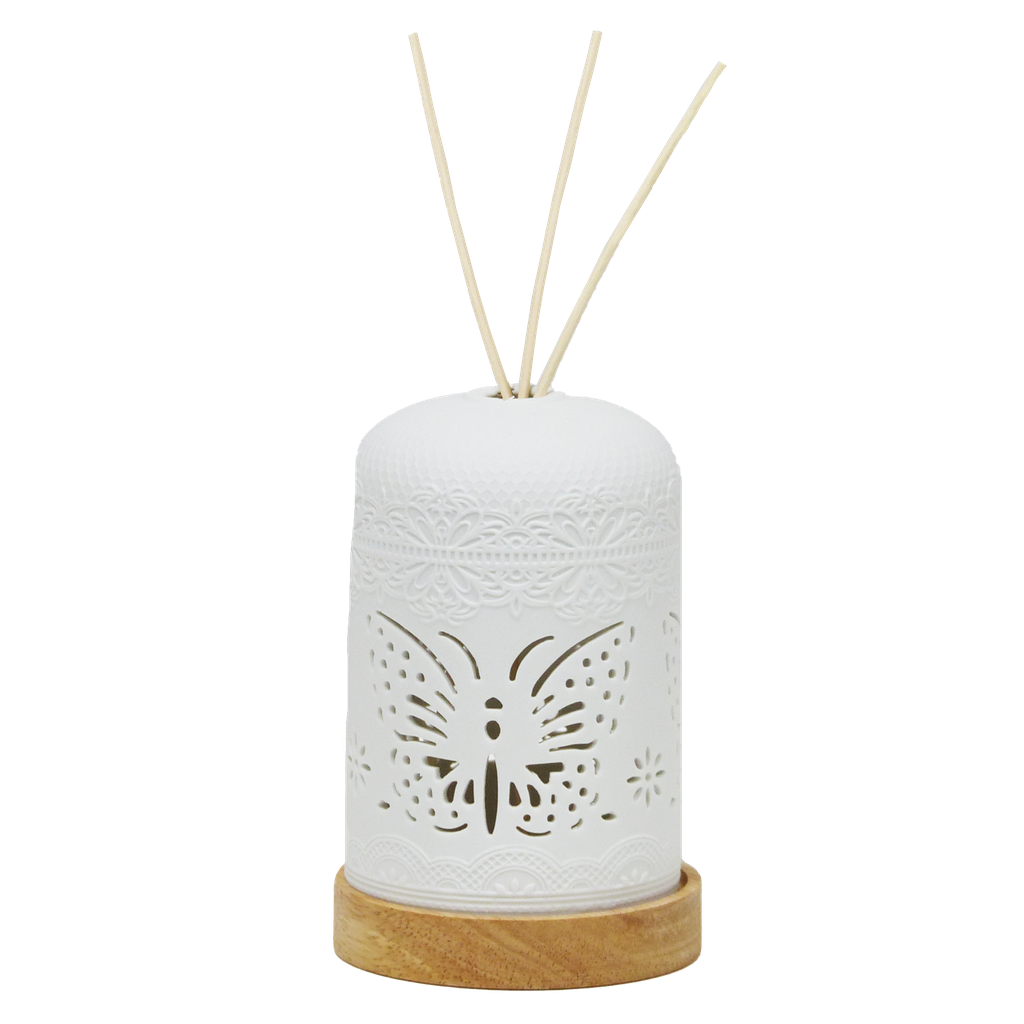 Ceramic reed diffuser with LED light