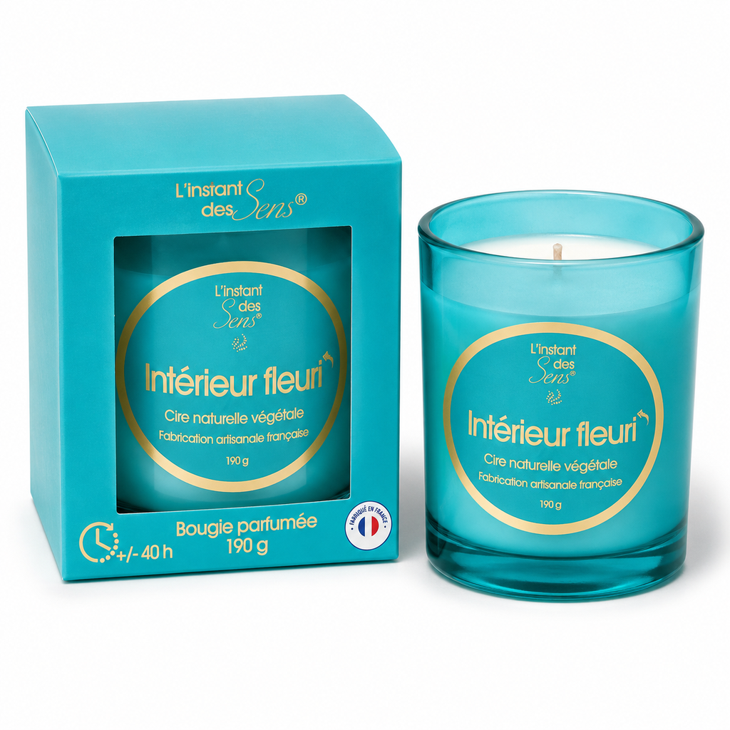 100% natural soy wax candle - Flowery Interior - 190g