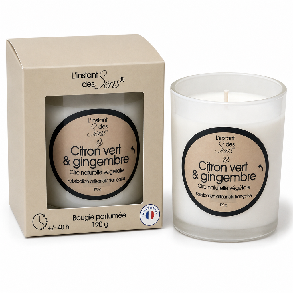 100% natural soy wax candle - Lime & Ginger - 190g