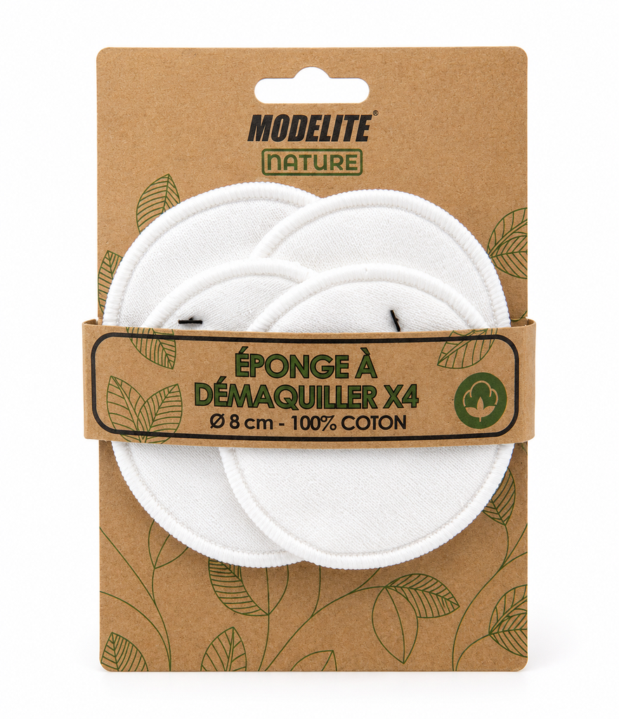 Éponges à démaquiller coton - Lot de 4