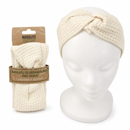 Bandeau démaquillage nid d'abeille 100 % coton