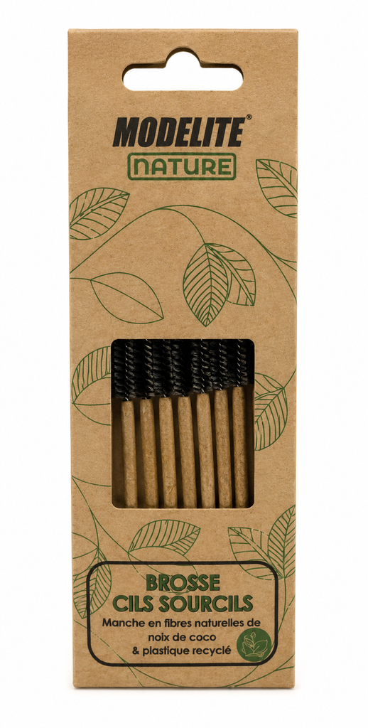 Mini brosses cils x 10 - Sourcils Manche Fibres de Coco et Plastiques Recycles