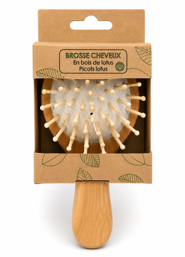[NAB010] Paddle brush - Lotus Wood Handle and Bristles