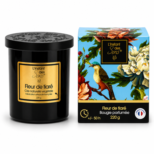 [PDABP0018] Bougie cire de soja 100% naturelle - Fleur de Tiaré - 220g