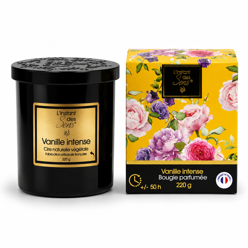 [PDABP0017] Bougie cire de soja 100% naturelle - Vanille Intense - 220g