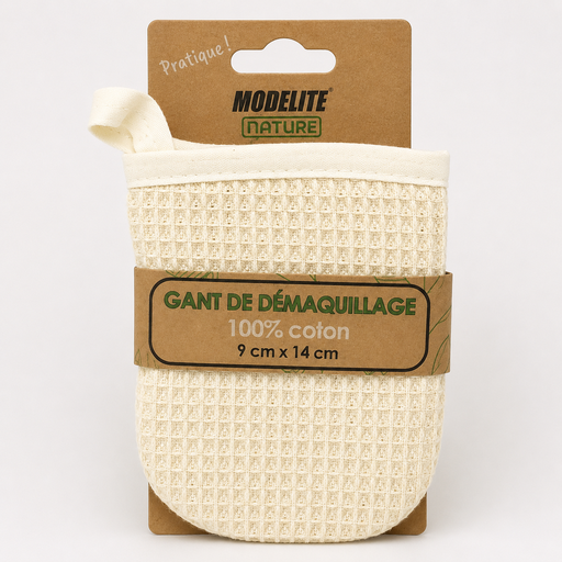 [NAS037] Makeup removal mitt, honeycomb, 100% cotton