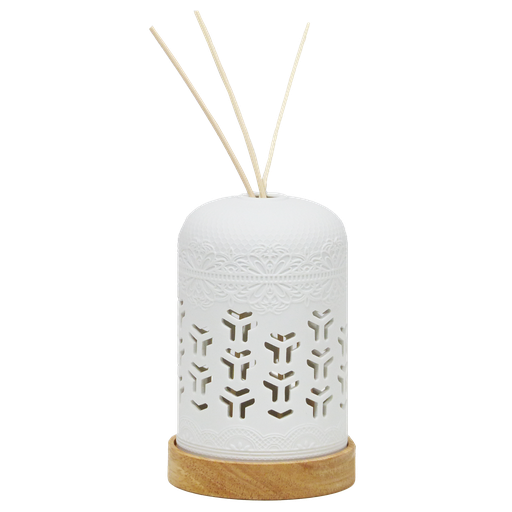 [PDACE0003] Diffuseur de parfum par capillarité en céramique avec LED - Motif géométrique