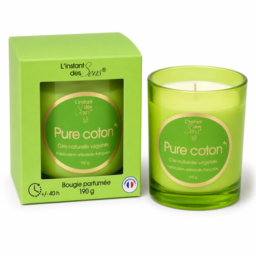 [PDABP0011] 100% natural soy wax candle - Pure Cotton - 190g
