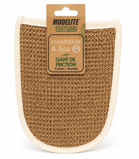[NAS048] Friction mitt - 1 Ramie Side / 1 Cotton Side