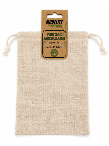 [NAT006] Small bag, cotton/linen, 13x18cm